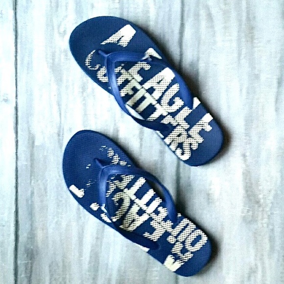 American Eagle Outfitters Blue Icon Logo Flip Flop Rubber Thong Sandal 10/11COPY - Picture 8 of 14